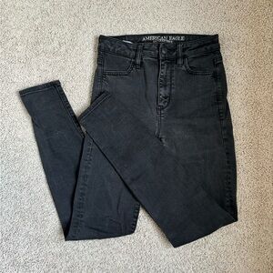 american eagle black super high rise super stretch skinny jeggings